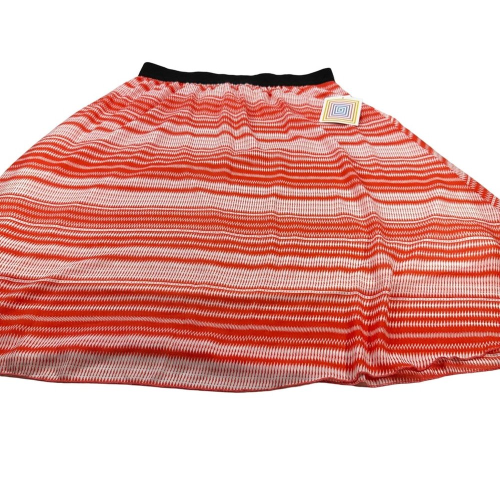 LuLaRoe Women's Size XL Skirt Lola A-Line Circle Striped Orange White New